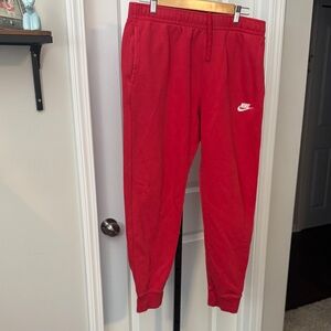 Nike Red Fleece Joggers - Men's Sweatpants